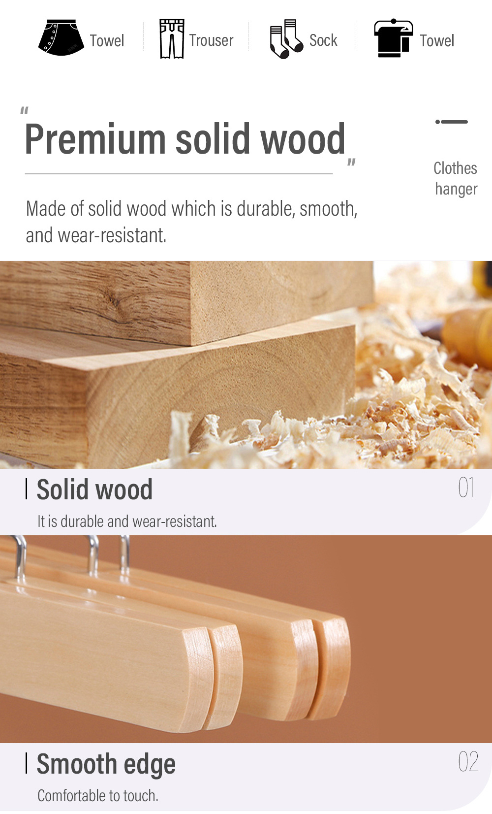 Solid Wood Skirt Clamp Higt-grade Pants Rack-6